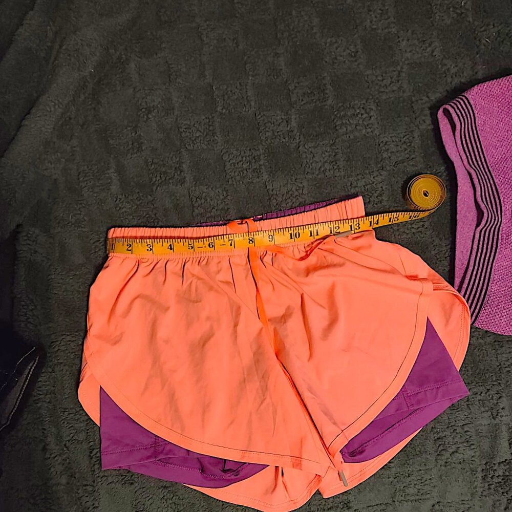 BundleAnna Kaci 2 n 1 W/pockets Workout Orange Sherbet & Purple SZ M VGUC Shorts - Picture 16 of 16
